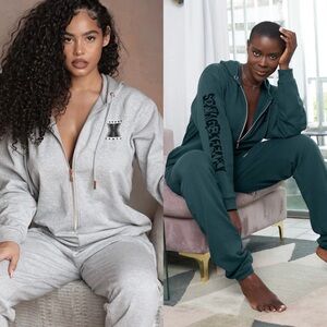 NWOT SAVAGE X FENTY FOREVER SAVAGE SHOWGIRL HOODED ONESIE/JUMPSUIT. SIZE XL & L